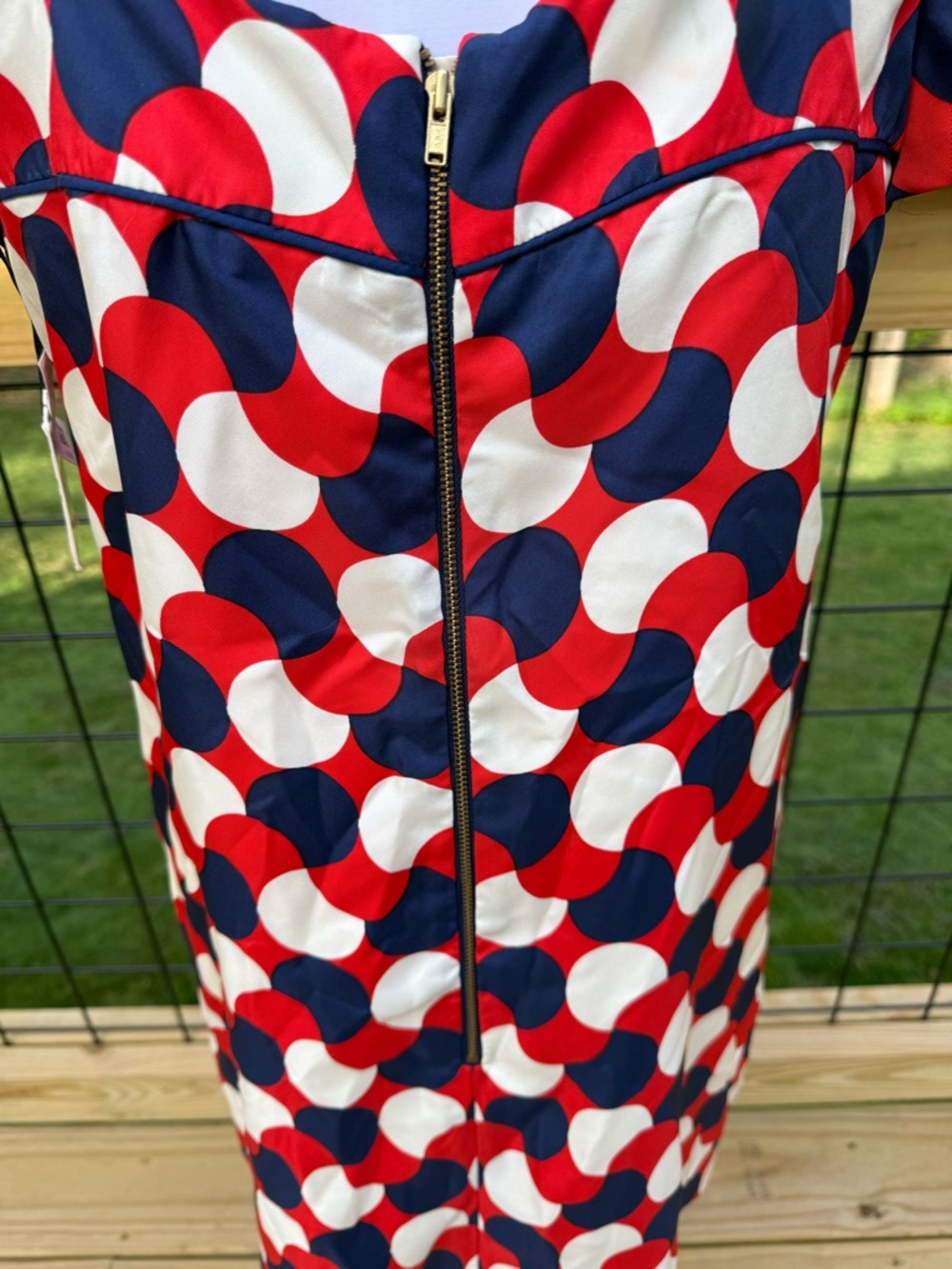 Milly Red, Navy & White Geometric Mini Dress NWT - Picture 5 of 6